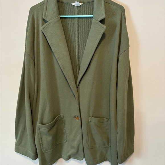 Caslon "NWT" Relaxed French Terry Blazer Green Sorrel Size XL - Picture 5 of 16